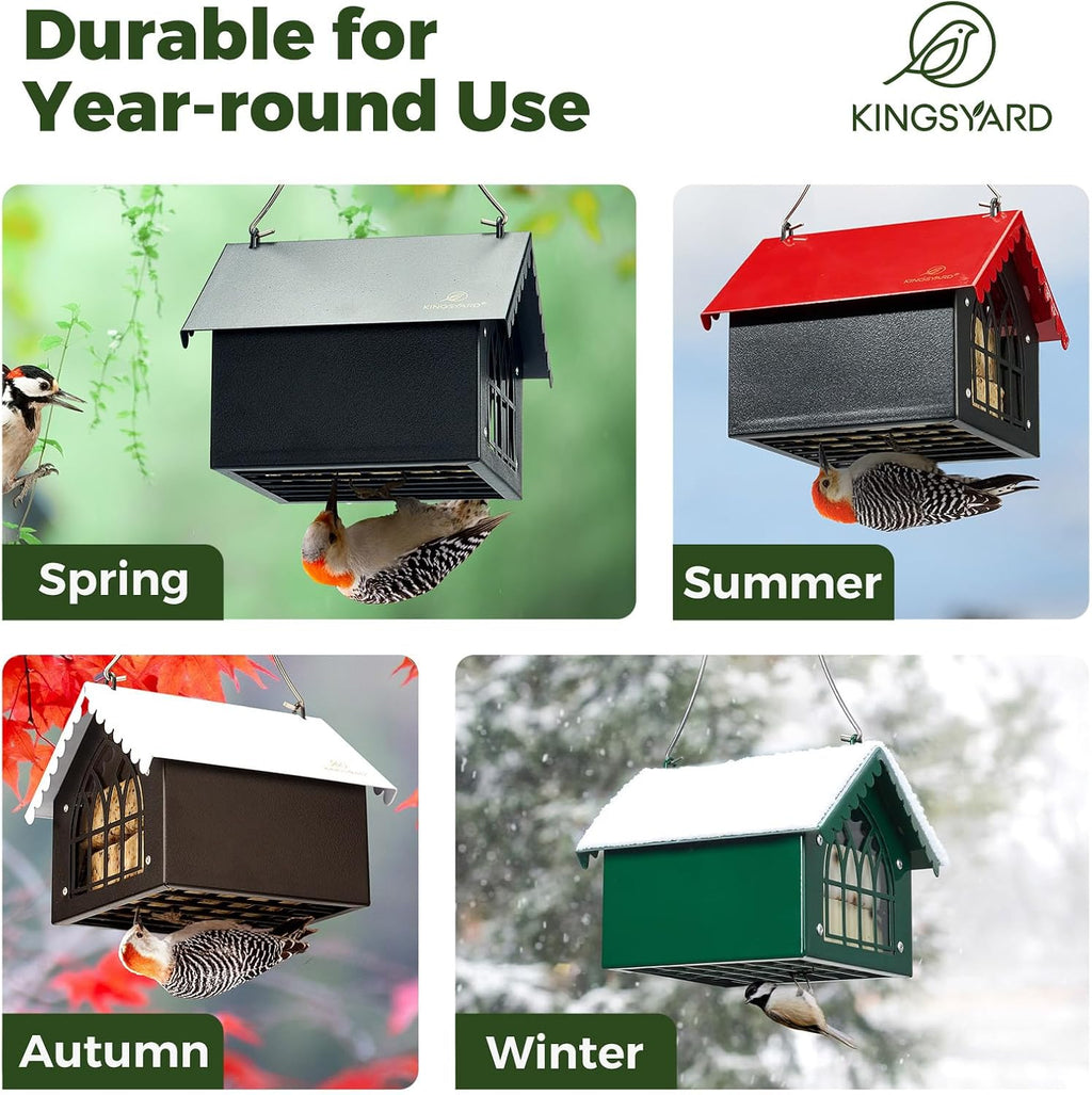 Metal Upside Down Double Suet Bird Feeder