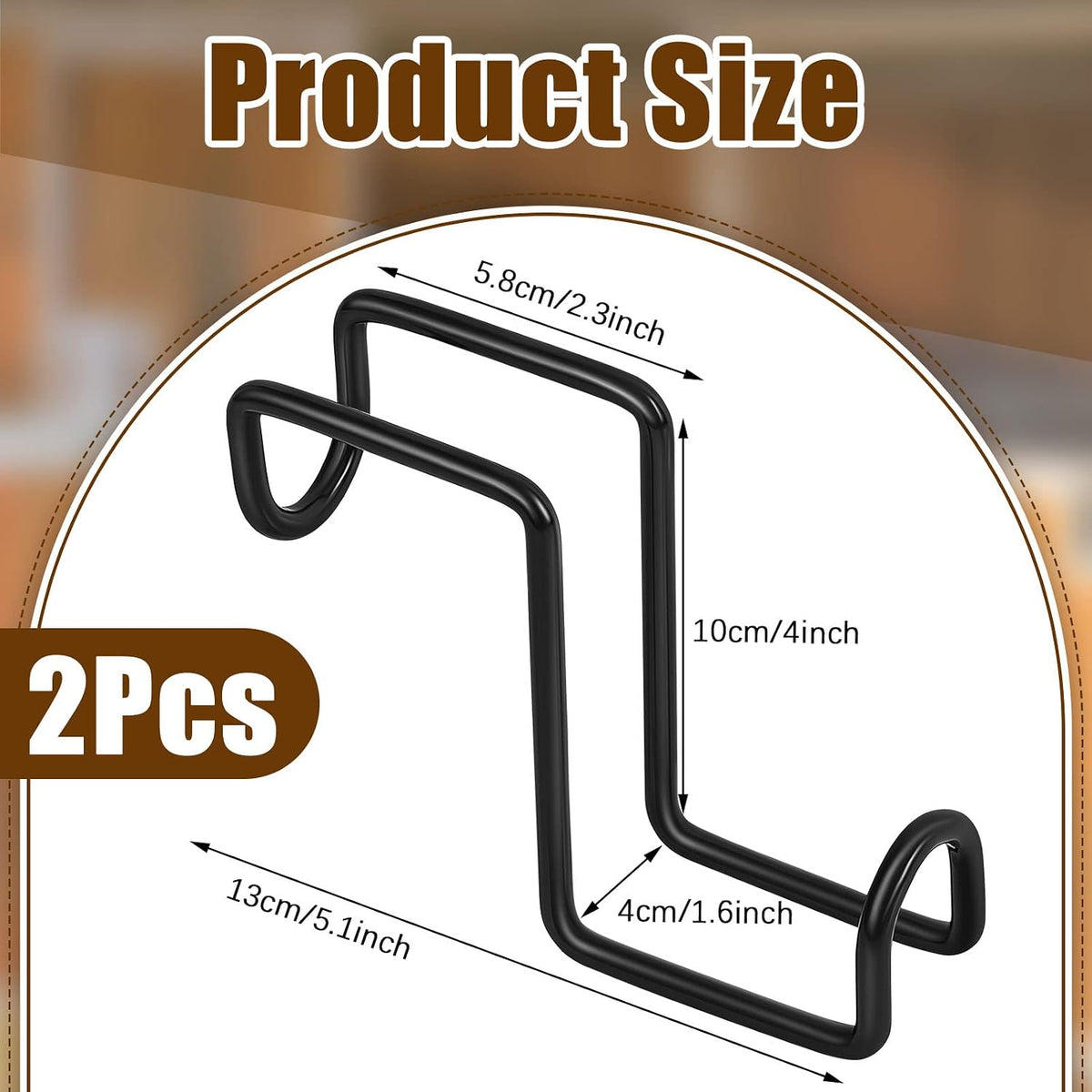 2 Pcs Heavy Duty Horse Tack Hooks Over Rail 4 Inch Metal,Black
