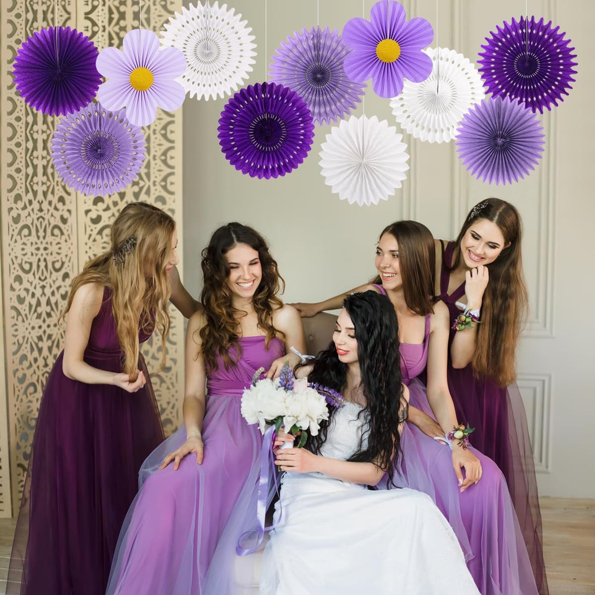 Paper Fans Party Decorations Paper Flowers Decorations for Wall Classroom Floral Backdrop Baby Shower Birthday Party