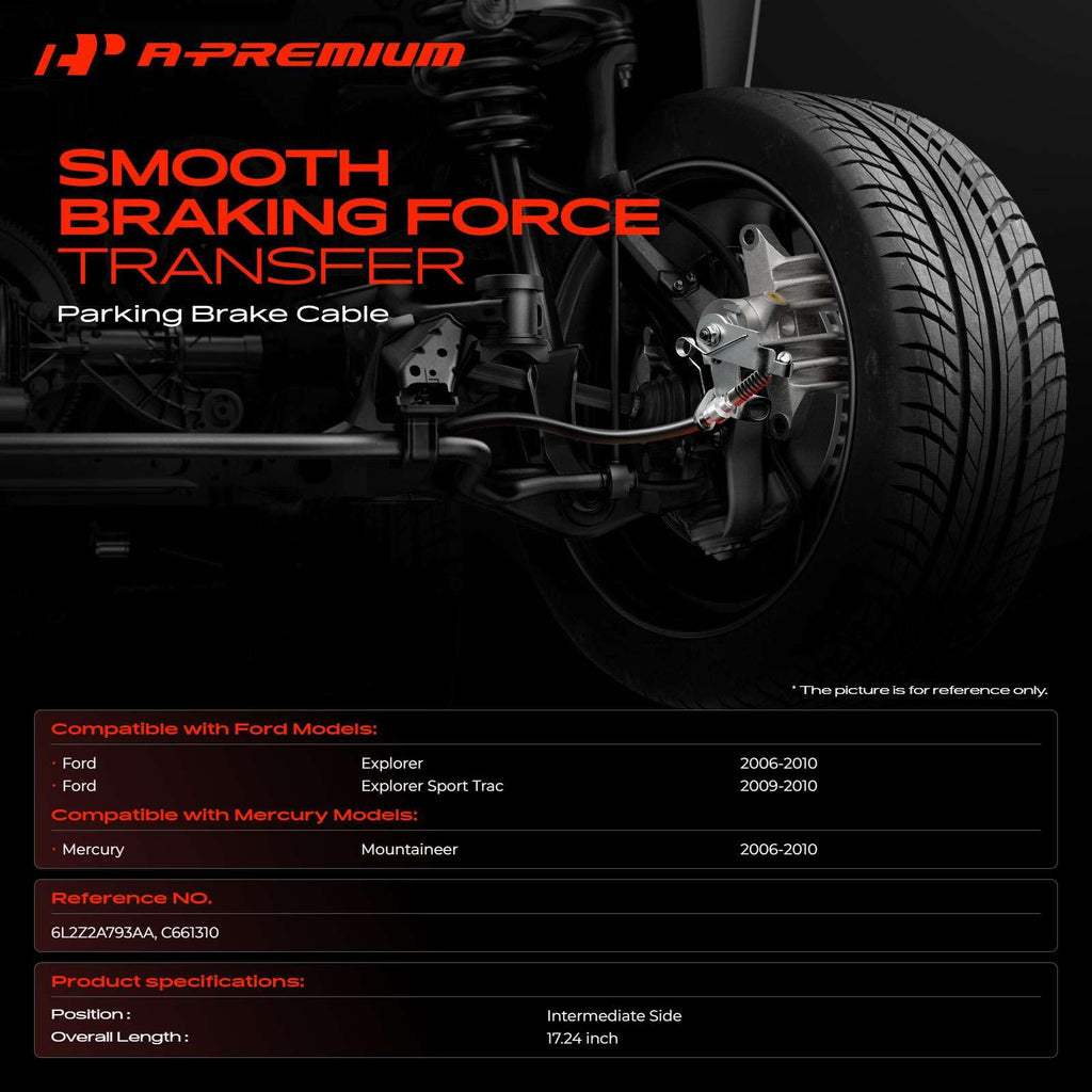 A-Premium Intermediate Side Parking Brake Cable Assembly