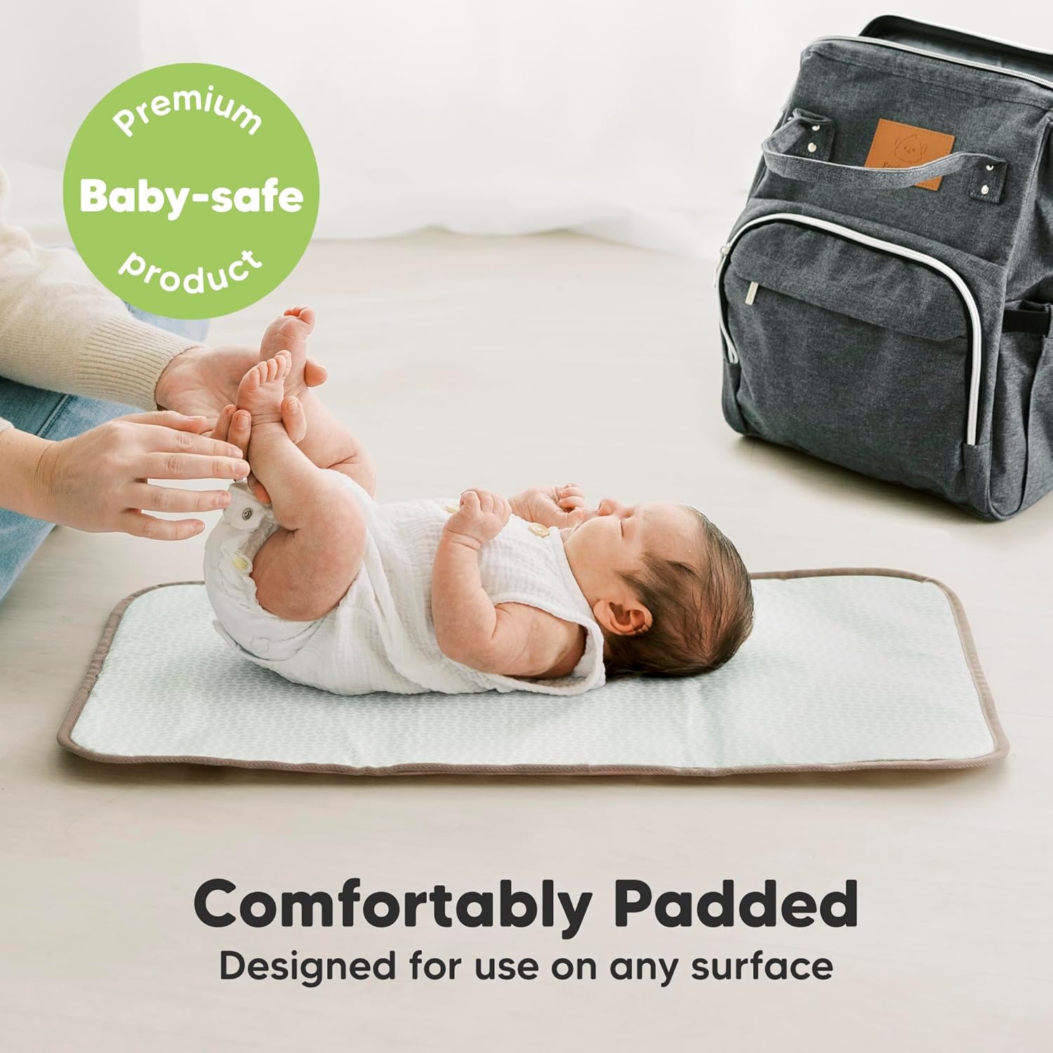 Portable Diaper Changing Pad, Easy Wipe Clean - Foldable Waterproof Baby Changing Mat for Diaper Bag, Compact