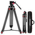 79"/200cm Video Tripod, Heavy Duty Aluminum Alloy Camera Tripod Stand with 360° Fluid Drag Head, QR Plate Compatible