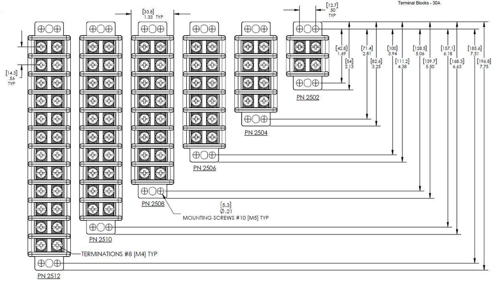 Blue Sea Systems 2508 30A - 8 Circuit Terminal Block