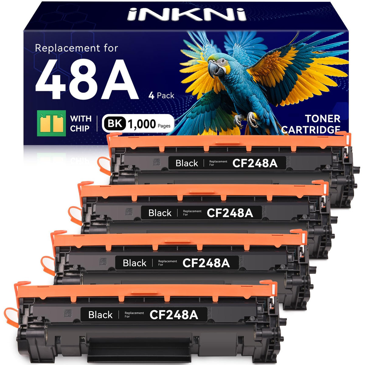 Compatible 48a CF248a Toner Cartridge for HP, Black, 4-Pack
