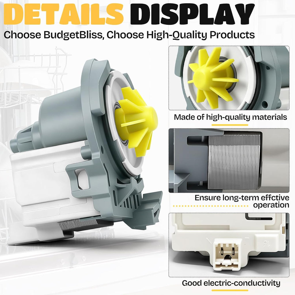 For Whirlpool WDF331PAHS1 Dishwasher Water Drain Pump Repair Component