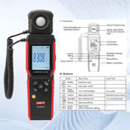 UNI-T UT381A Digital Illuminance Meter, 400000 Lux Light Meter