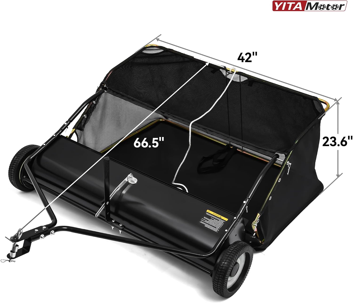 42" Tow Behind Lawn Sweeper, 20 cu. ft. Leaf Collector