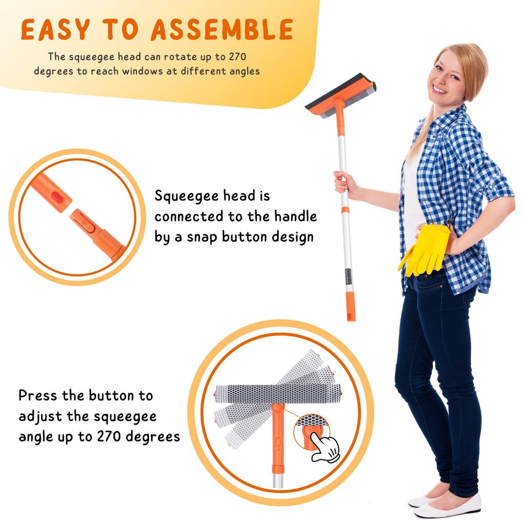 Window Squeegee for Home Glass, 20''-30'' Car Windshield Cleaner Tool