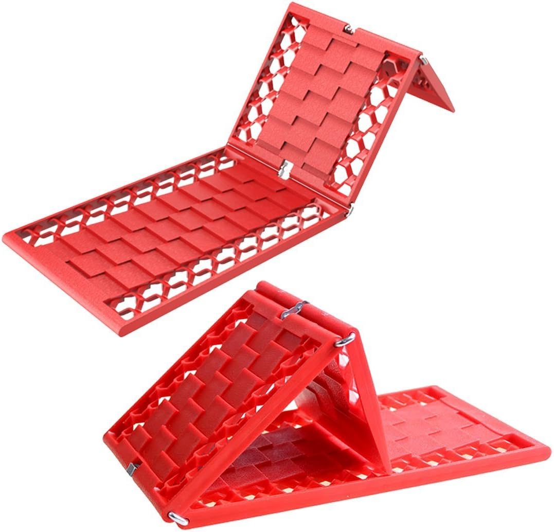 Foldable Emergency Tire Traction Mat, Car Escaper, Ideal to Unstuck Your Car From Snow, Ice, Mud, and Sand -2 Pack
