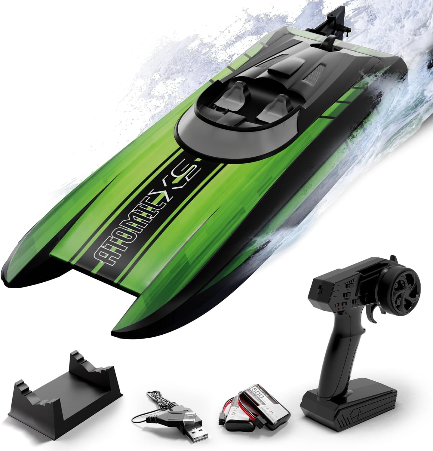 VOLANTXRC RC Boat, High Speed Remote Control Boat for Beginners | AtomicXS, 30+MPH