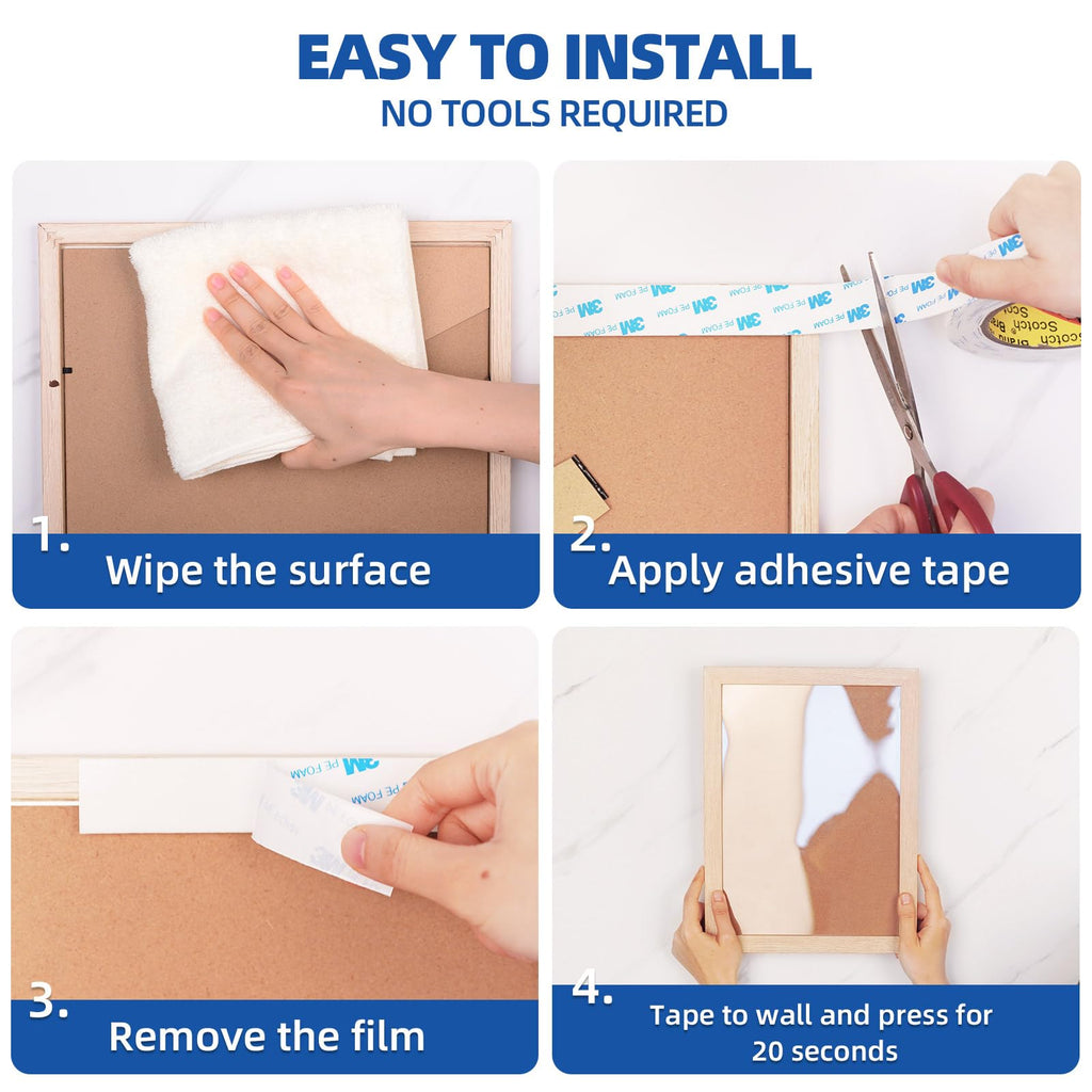 Double Sided Tape 1"×16.5Ft, Mounting Tape Heavy Duty No Residue