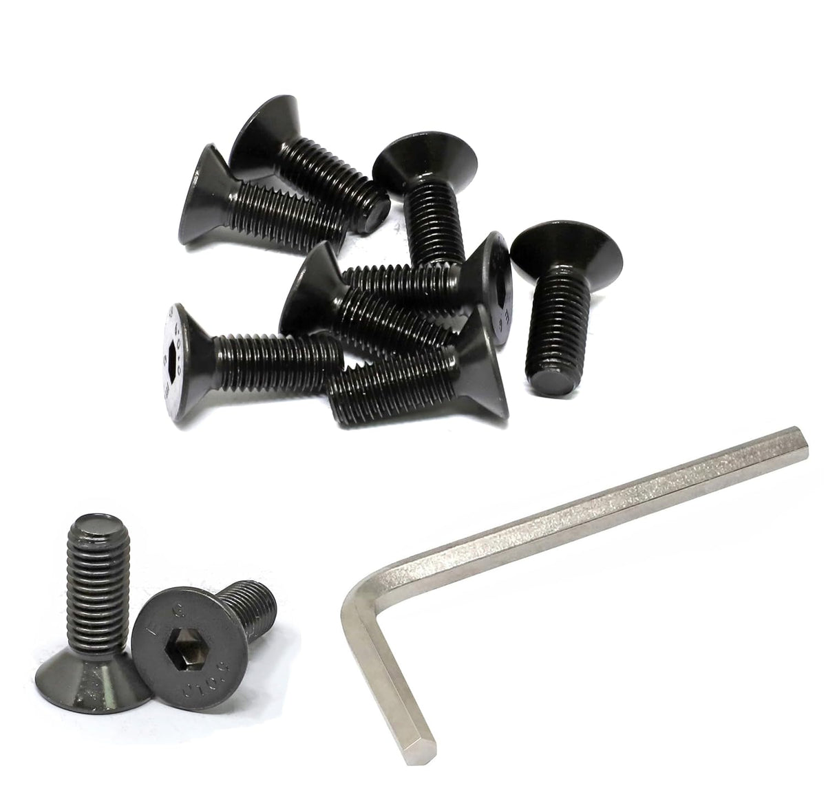 iexcell 10 Pcs M12 x 35mm Thread Pitch 1.75 mm Alloy Steel 10.9 Grade Hex Socket Flat Head Cap Screws Bolts Kit, Black Oxide Finish