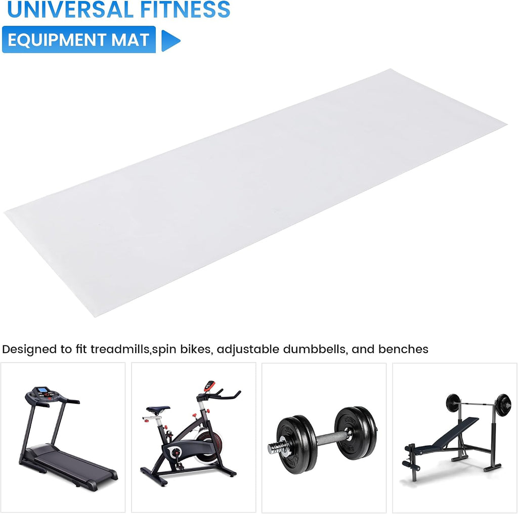 PVC Treadmill Walking Pad Mat, 100 * 35 Inch Transparent Exercise Bike Mat for Carpet & Hardwood Floors, Non-Slip
