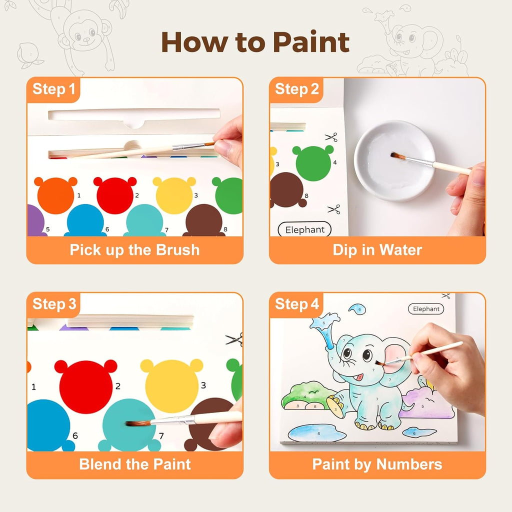 Paint with Water Books for Toddlers, Mess Free Watercolor Painting Activity for Kids Ages 1-3, 2-4, 4-6, Art Craft