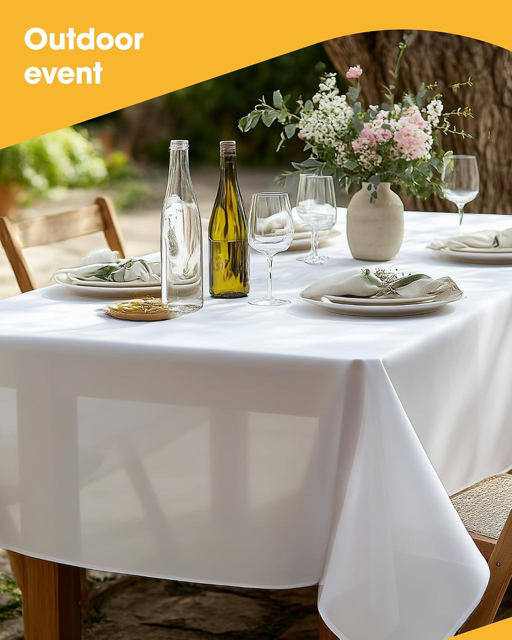White Plastic Table Cloth - 30 Pack 54" × 108" Rectangle Disposable Tablecloths for 6FT Tables, Waterproof Table