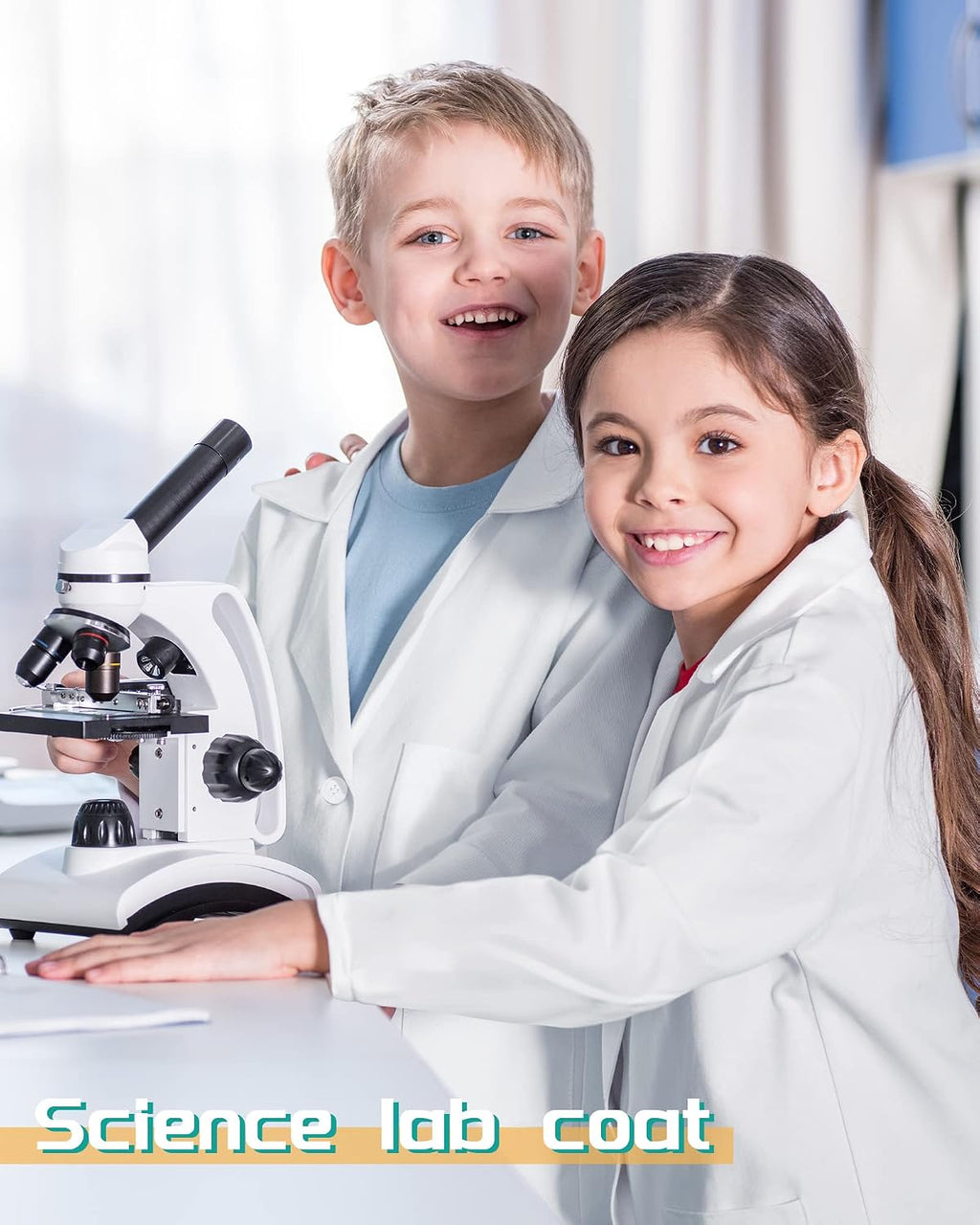 6 Pcs White Lab Doctor Coat science bulk for Kids, Unisex,S Size