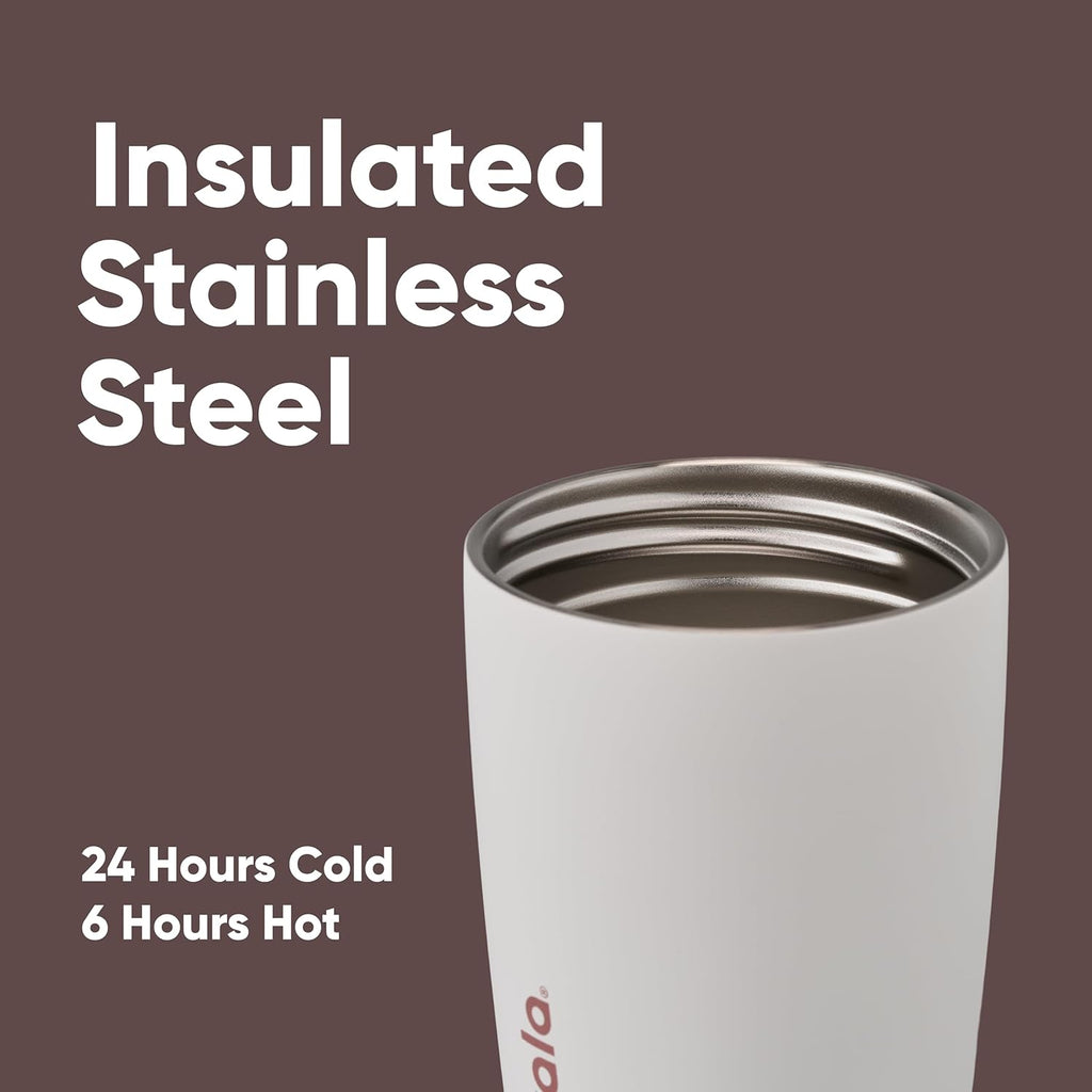 SmoothSip Slider Insulated Stainless Steel Coffee Tumbler, Reusable Iced Coffee Cup, Hot Coffee Travel Mug, BPA Free