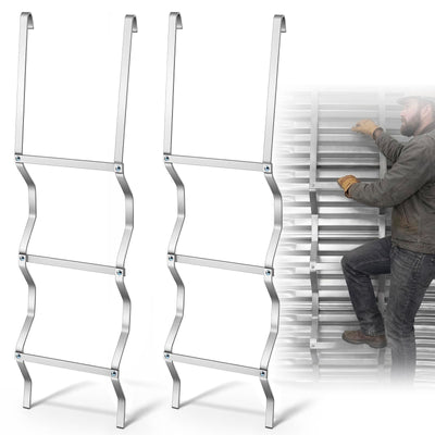 2 Pcs Egress Window Well Ladder 3 Step, 14" W x 50" H