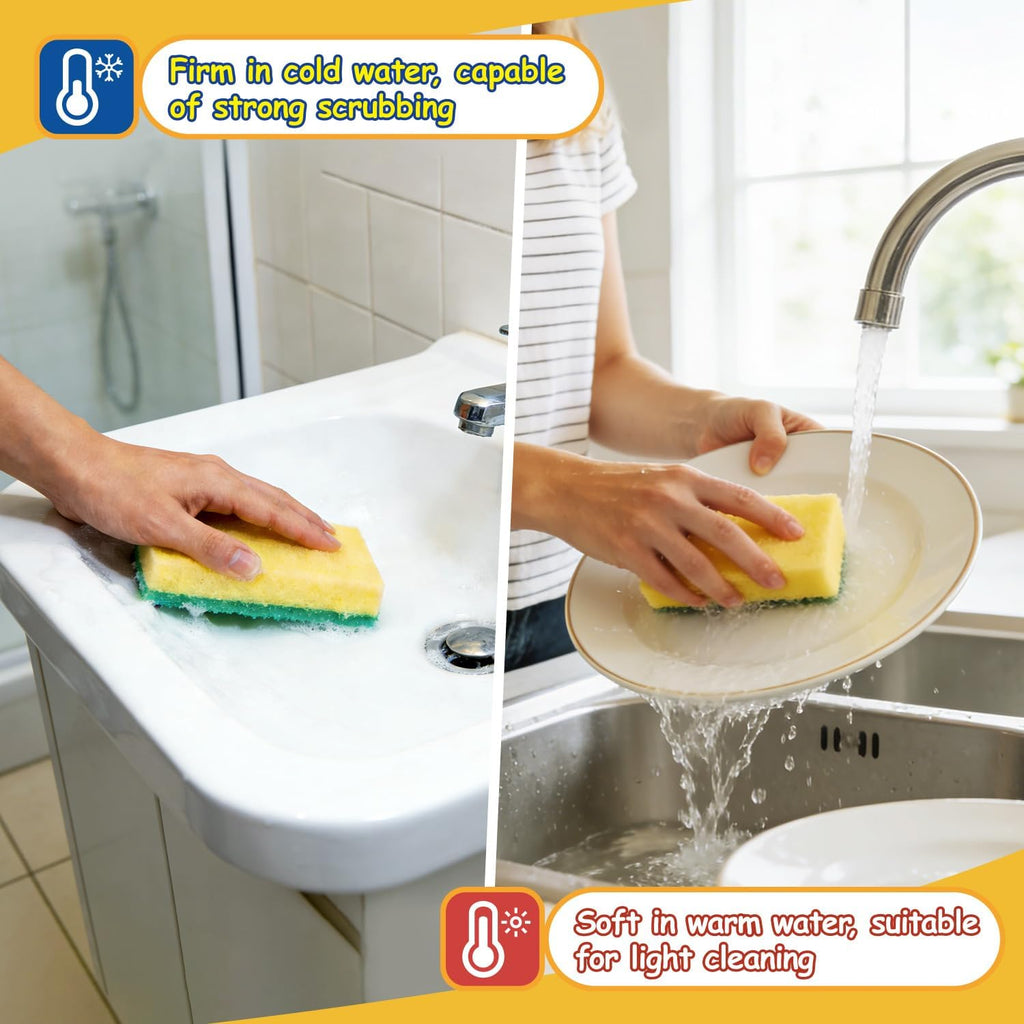 Dish Sponges, Temperature-Responsive Kitchen Sponges 6 Pack