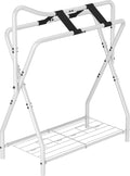 Horse Saddle Rack for English Saddle, Foldable Saddle Stand with Bottom Storage for Horse Tack, Saddle Pad Rack for