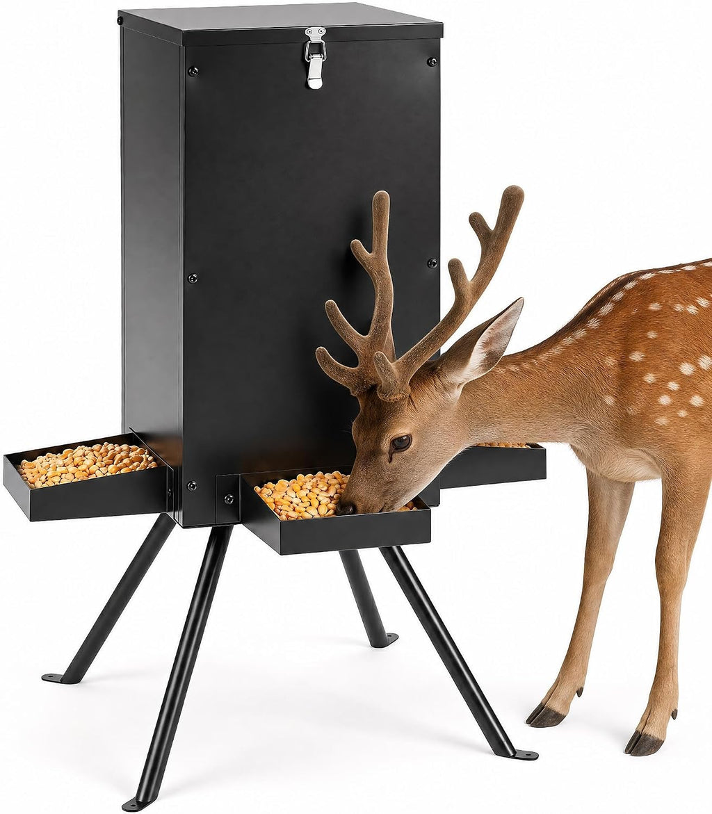 Gravity Metal Deer Feeder with 4 Feeding Trays