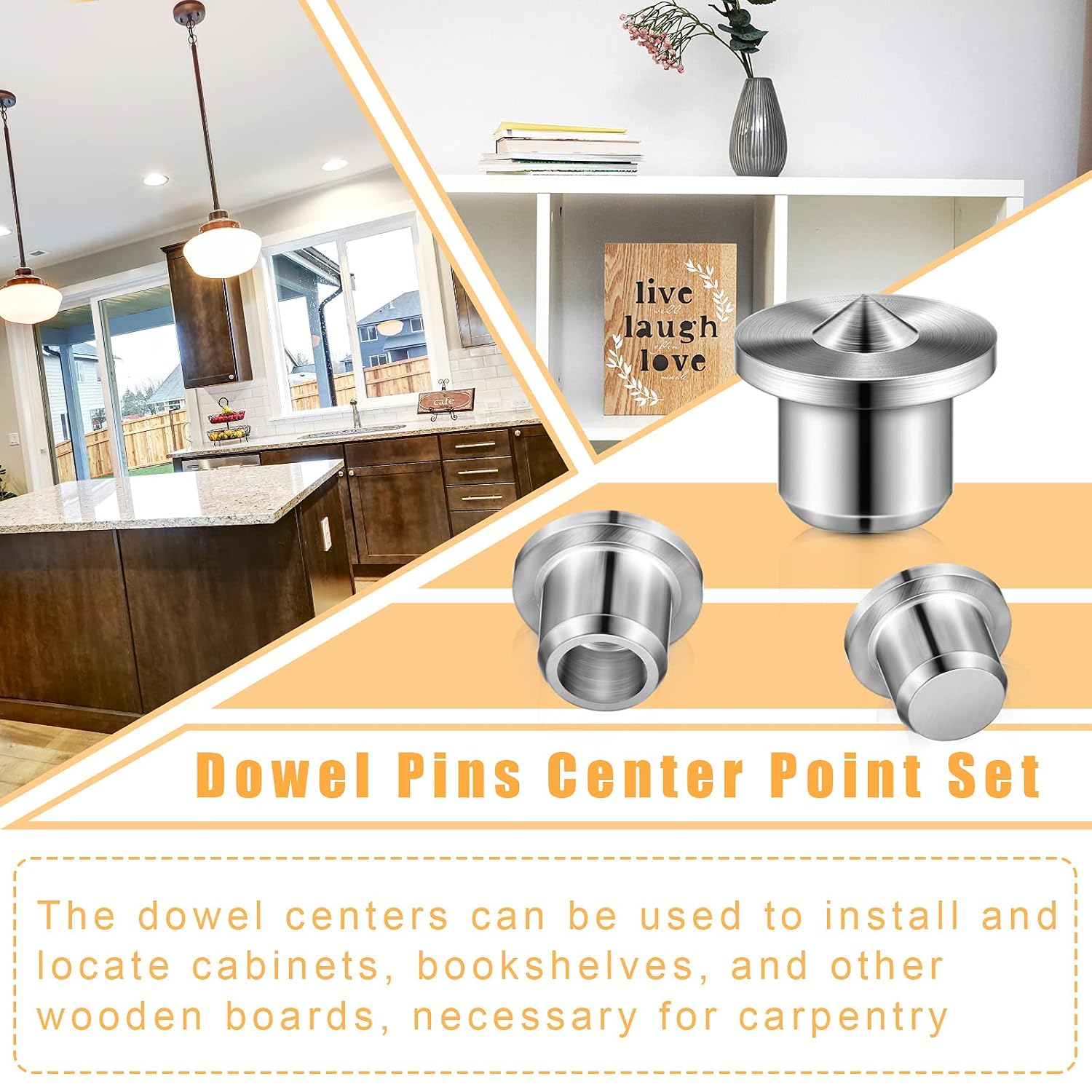 32 Pieces Dowel Pins Center Point Set Solid Hollow Dowel Tenon Center Transfer Plugs Pointed Dowel and Tenon Center