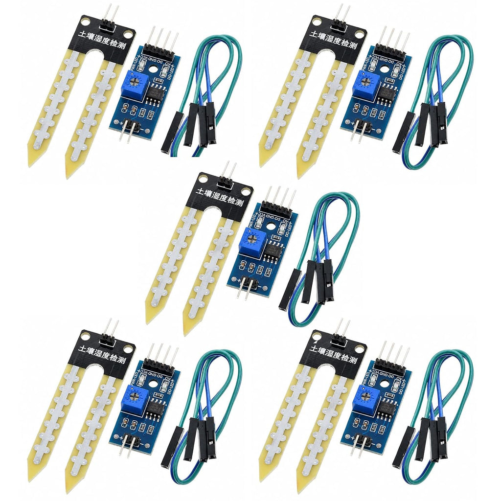 5-Pack Soil Moisture Sensor Module, LM393, Analog Digital