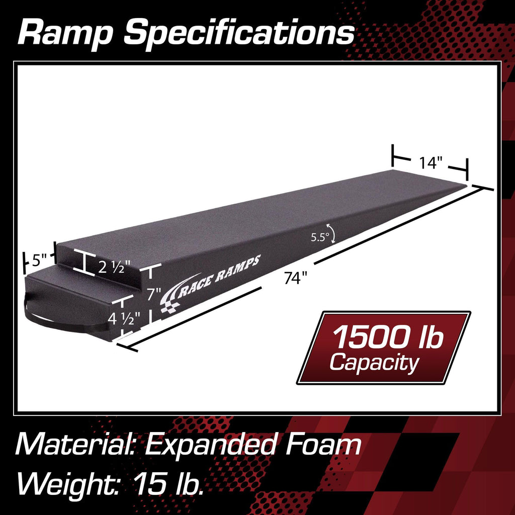 Foam Trailer Loading Ramps for Low-Profile Cars, 7 in H, Pair