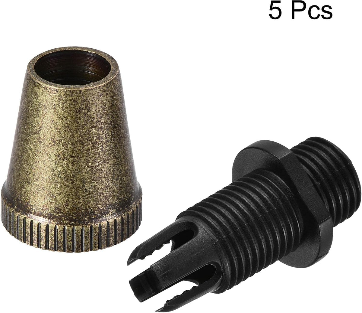 uxcell Cable Glands Strain Relief Cord Connector Grips Metal Bronze 5Pcs for Wiring Hanging Light Ceiling Pendant Lamp