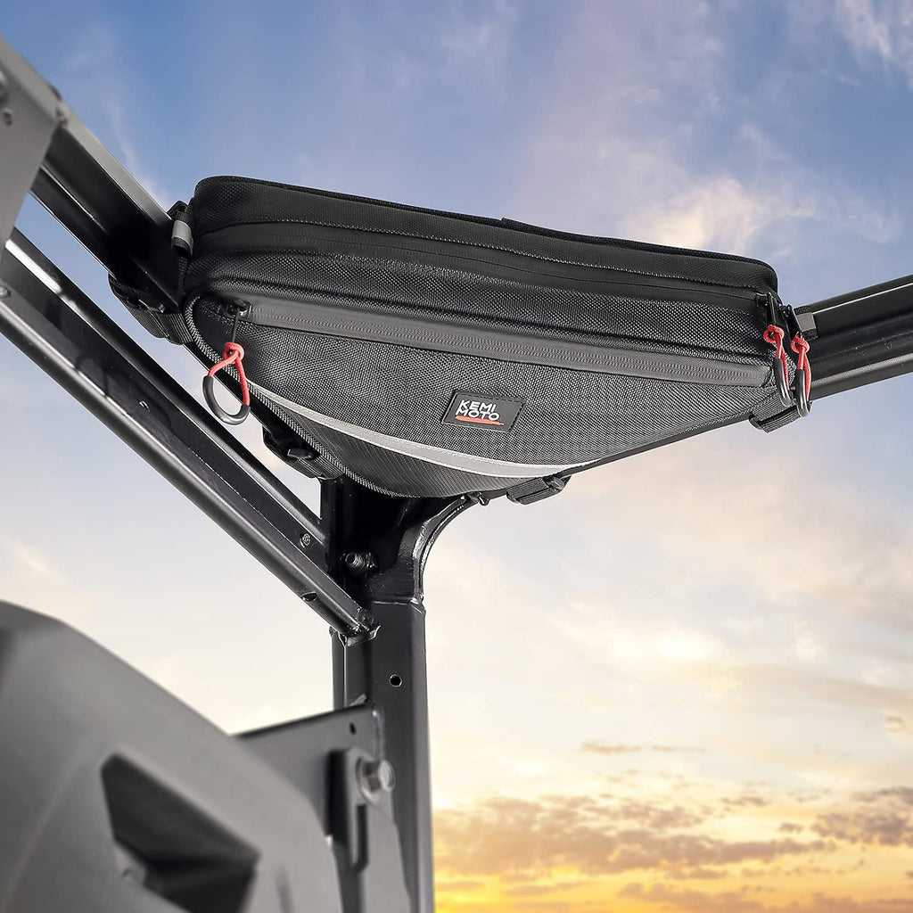 UTV Roll Bar Triangle Storage Bag, Water Resistant Universal Roof/Door/Side Armrest Bag Compatible with Most UTV