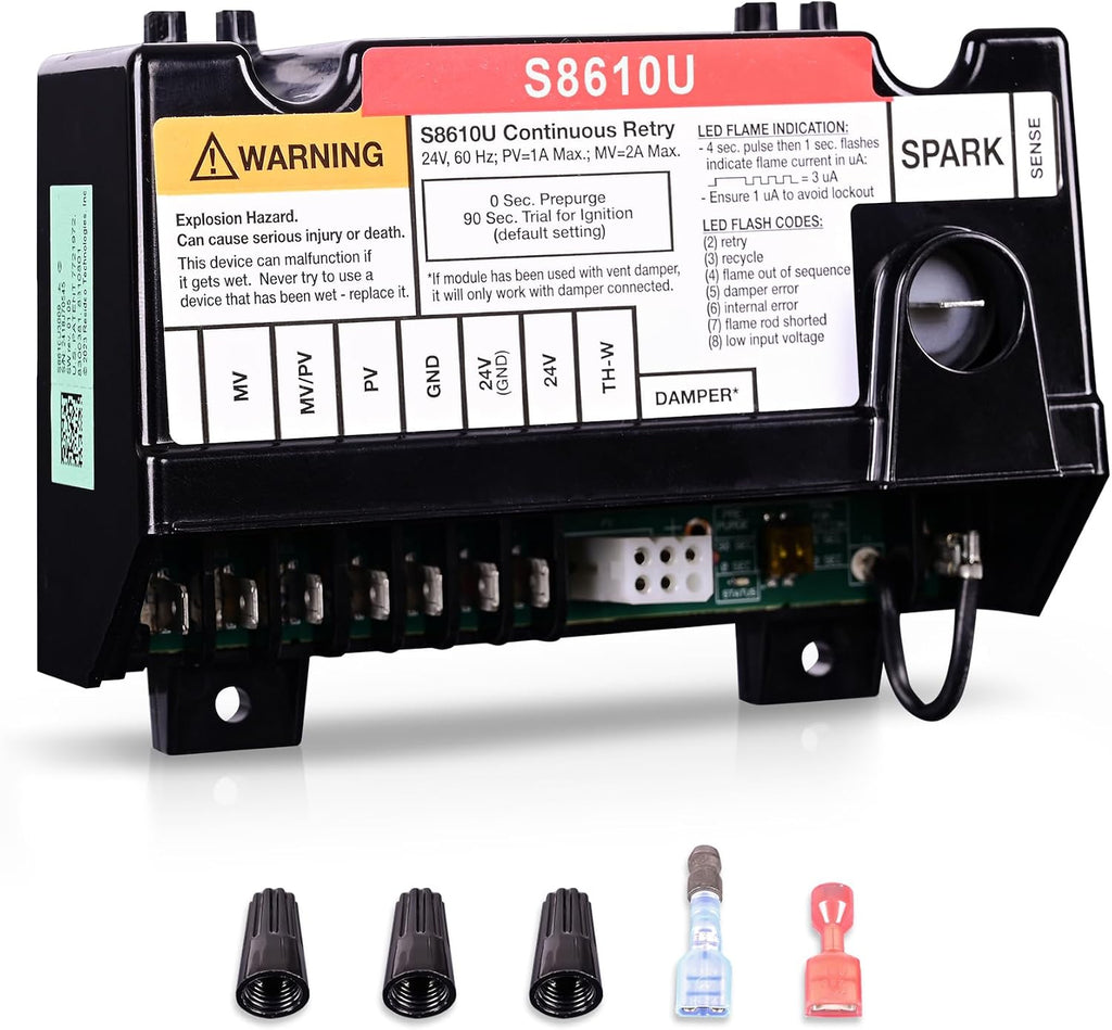 S8610U Furnace Control Board Module Replacement for Honeywell S8610U3009 S8610U1003 Universal Ignition Module Intermittent Pilot Control
