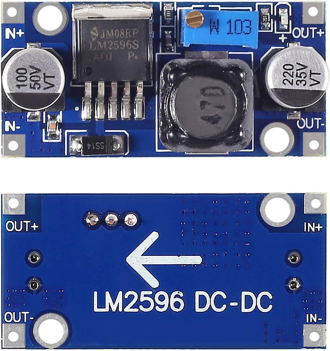 2Pcs LM2596 Power Converter Step Down Module DC to DC Buck Converter 3.2V-35V to DC1.25V-30V Voltage Regulator Power Supply Module LM2596S