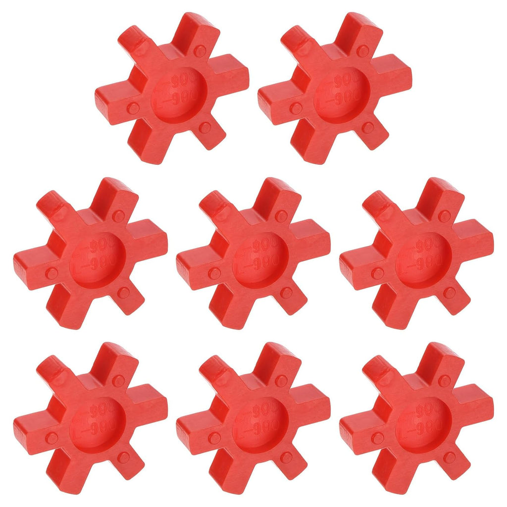 uxcell 8pcs L99/L100 Jaw Coupling Insert, Urethane Flexible Solid Type Jaw Coupling Center Insert for L Jaw Coupling L-Jaw Coupler Set, Red