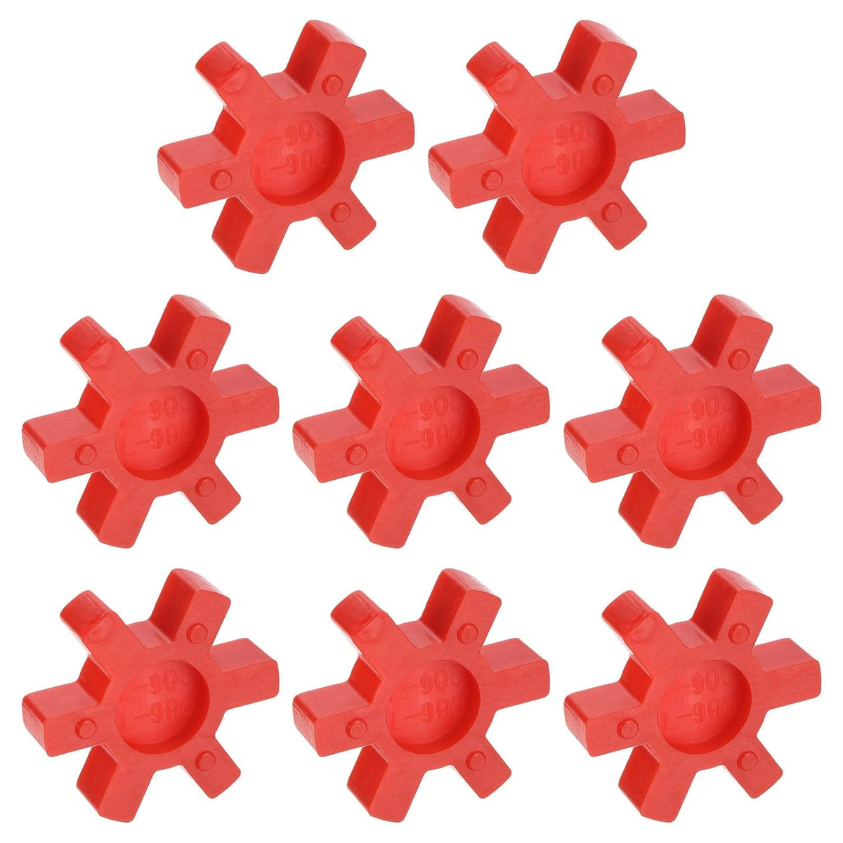 uxcell 8pcs L99/L100 Jaw Coupling Insert, Urethane Flexible Solid Type Jaw Coupling Center Insert for L Jaw Coupling L-Jaw Coupler Set, Red