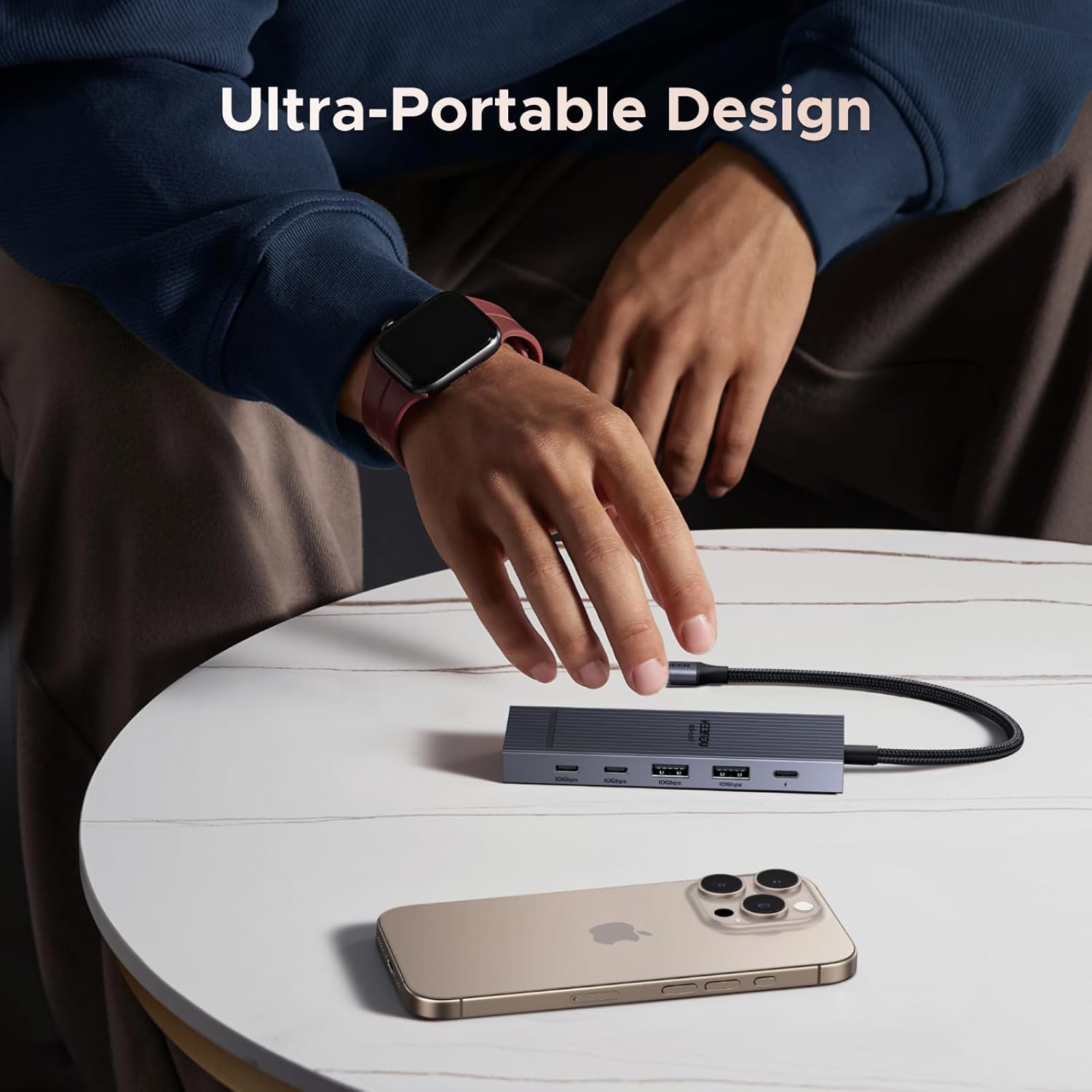 Revodok Pro USB-C Hub 6 in 1 10Gbps 4K 60Hz HDMI | 100W PD charging, compatible with MacBook Neo/Pro/Air, iPad Pro