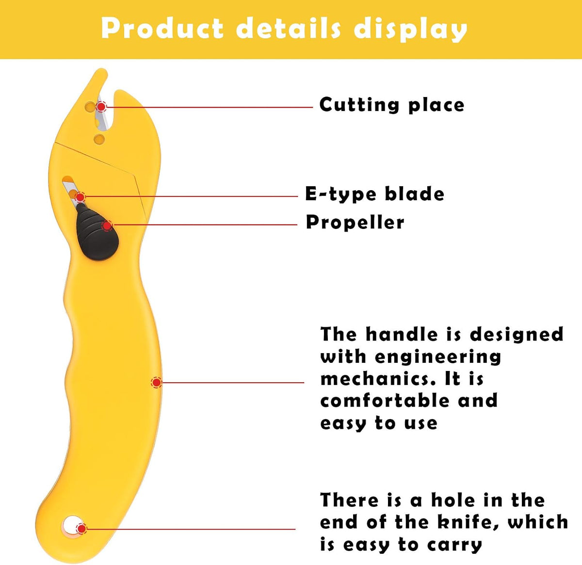 Dual Blade Package Opener with 10 Pcs Stainless Steel Blade