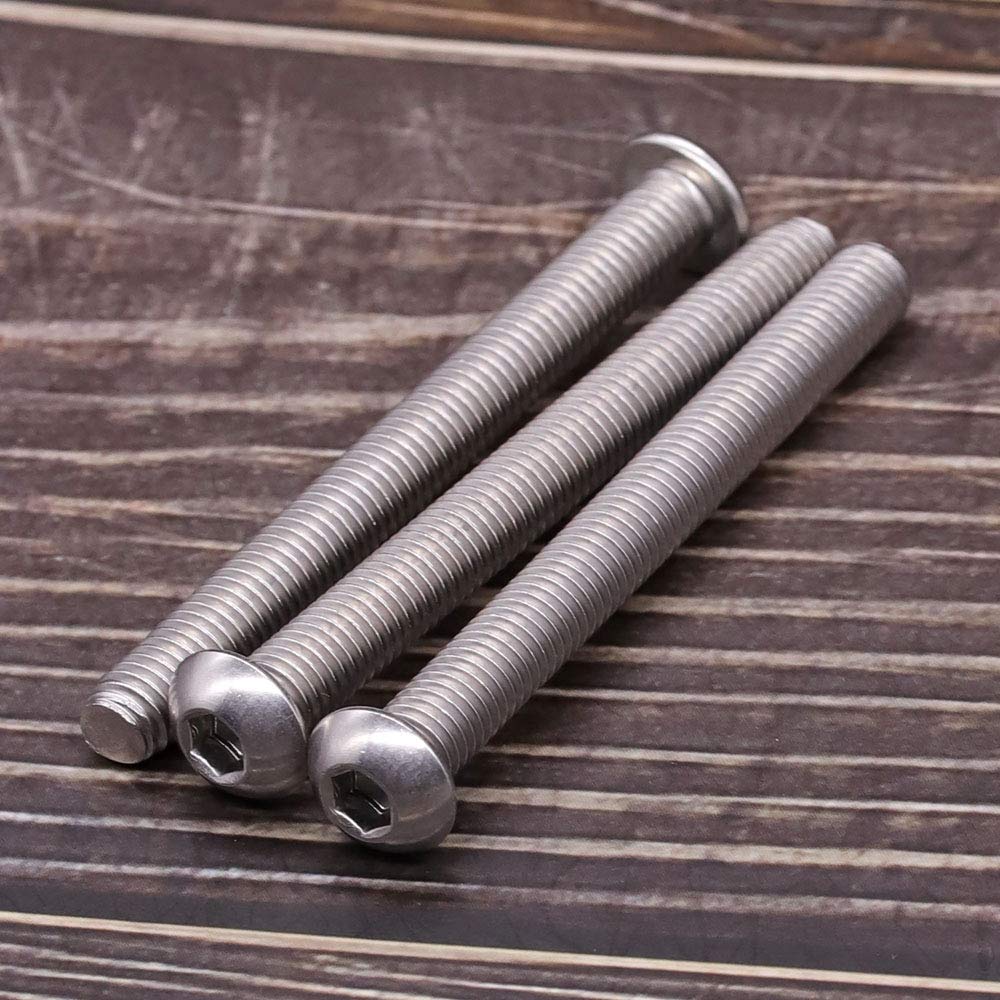 3/8-16 x 3 Button Head Socket Cap Bolts Screws, 304 Stainless Steel 18-8, Full Thread, Coarse Thread UNC, Allen Hex Drive, 10 PCS