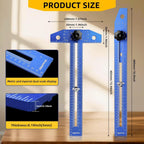 Speed Combination T-Square Woodworking Carpenter Angle Finder Ruler | Includes Carpenter Pencil & Steel Ruler