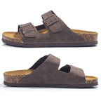 Mens Sandals,Arch Support Slides Adjustable Buckles Cork Footbed