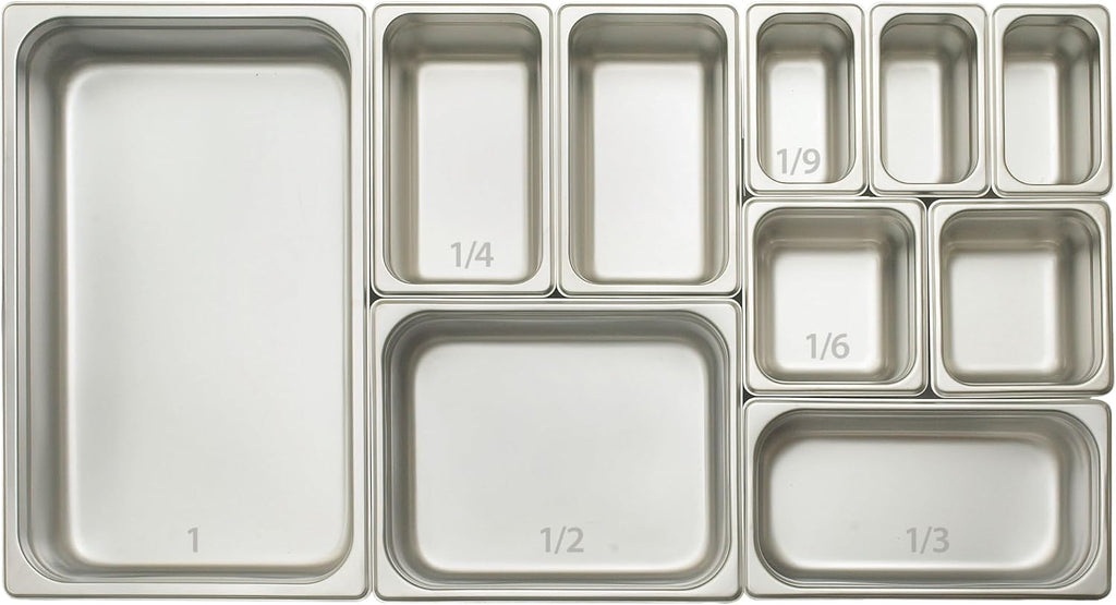 4" 1/3 Size Stainless Steel Steam Pan, Deep