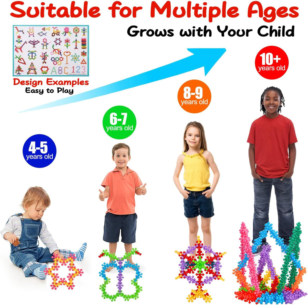 Kids Building STEM Toys for 3 4 5 6+ Year Old Boy Girl Birthday Gifts | 300PCS Educational Interlocking Discs