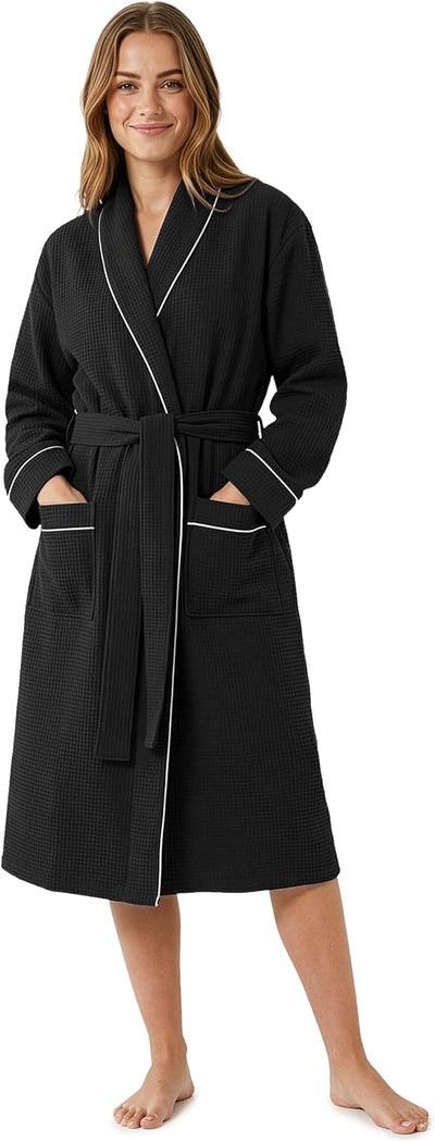 Waffle Robes for Women S-2XL, Lightweight Soft Bathrobes, Cozy Loungewear House Coat for Spa, Shower & Hotel