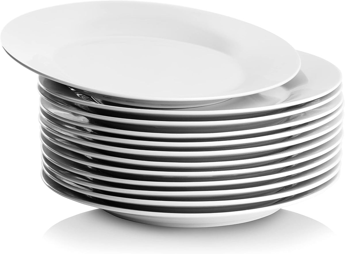 10.5" Catering Round Dinner Plate, Set of 12 , White
