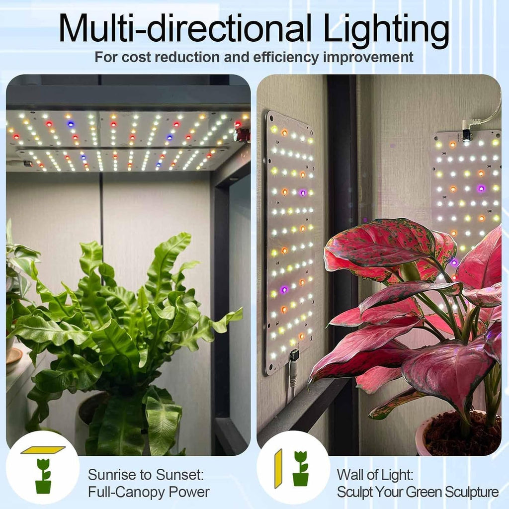 Panel Grow Light for Indoor Plants, 20W Ultra-Thin Full Spectrum | Dimmable Plant Light with 6/12/16H Timer, Suitable