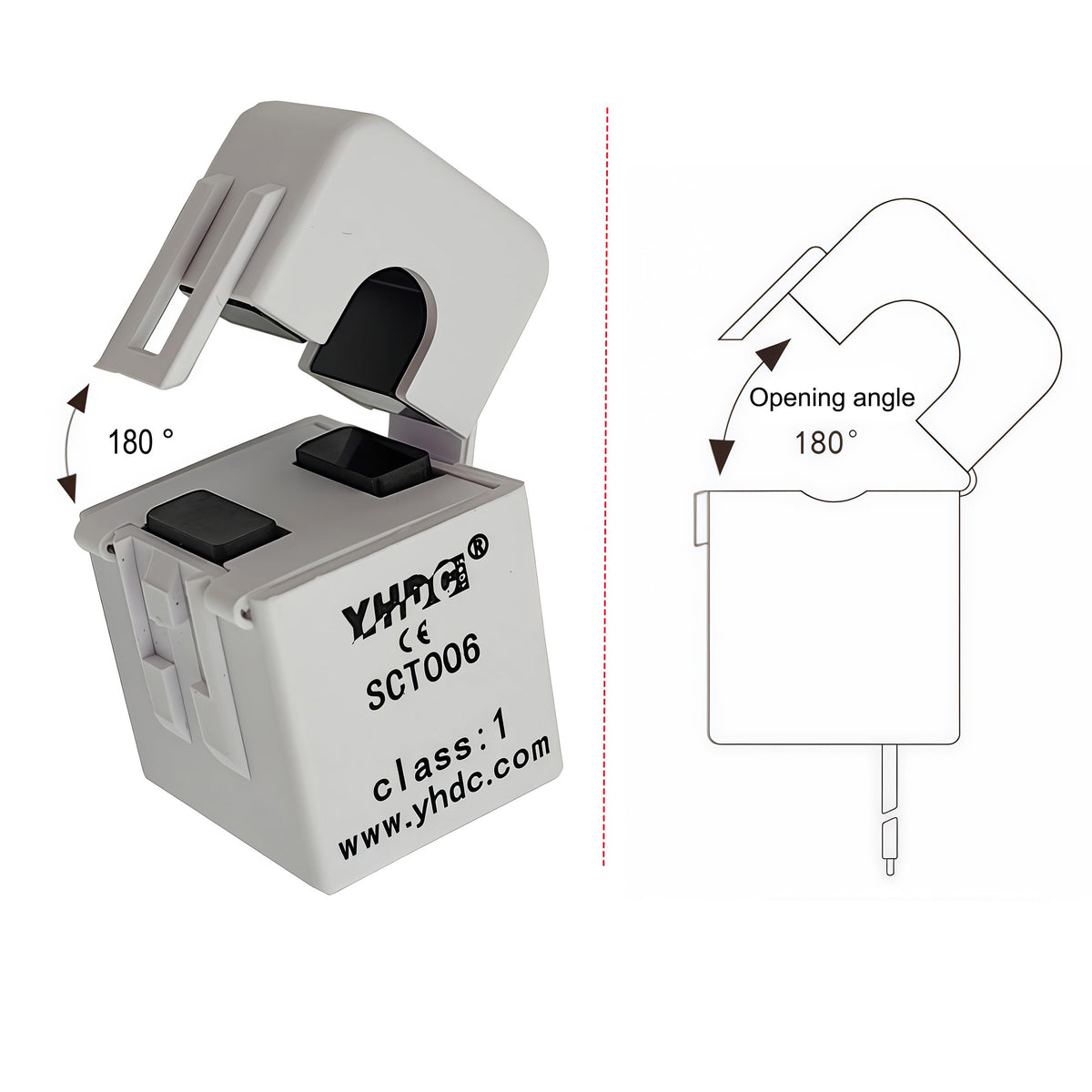 SazkJere SCT006 10A 10mA Non-invasive Split Core Current Transformer 0-10A Open Close Transformer Sensor