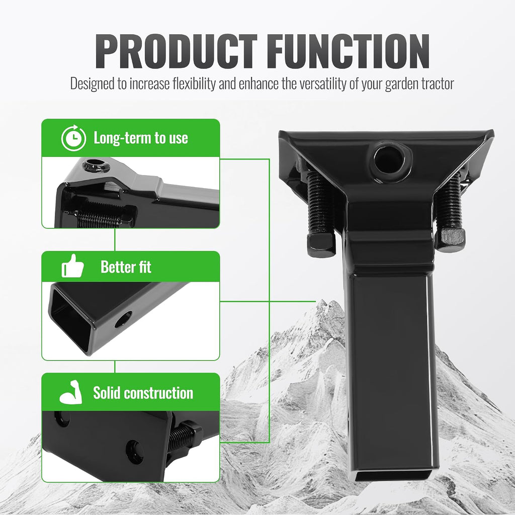 Sleeve Hitch Adapter for 2" Receiver Compatible with 3-Point Hitch Sub-Compact Tractor Steel Lawn Garden Farm Tractor