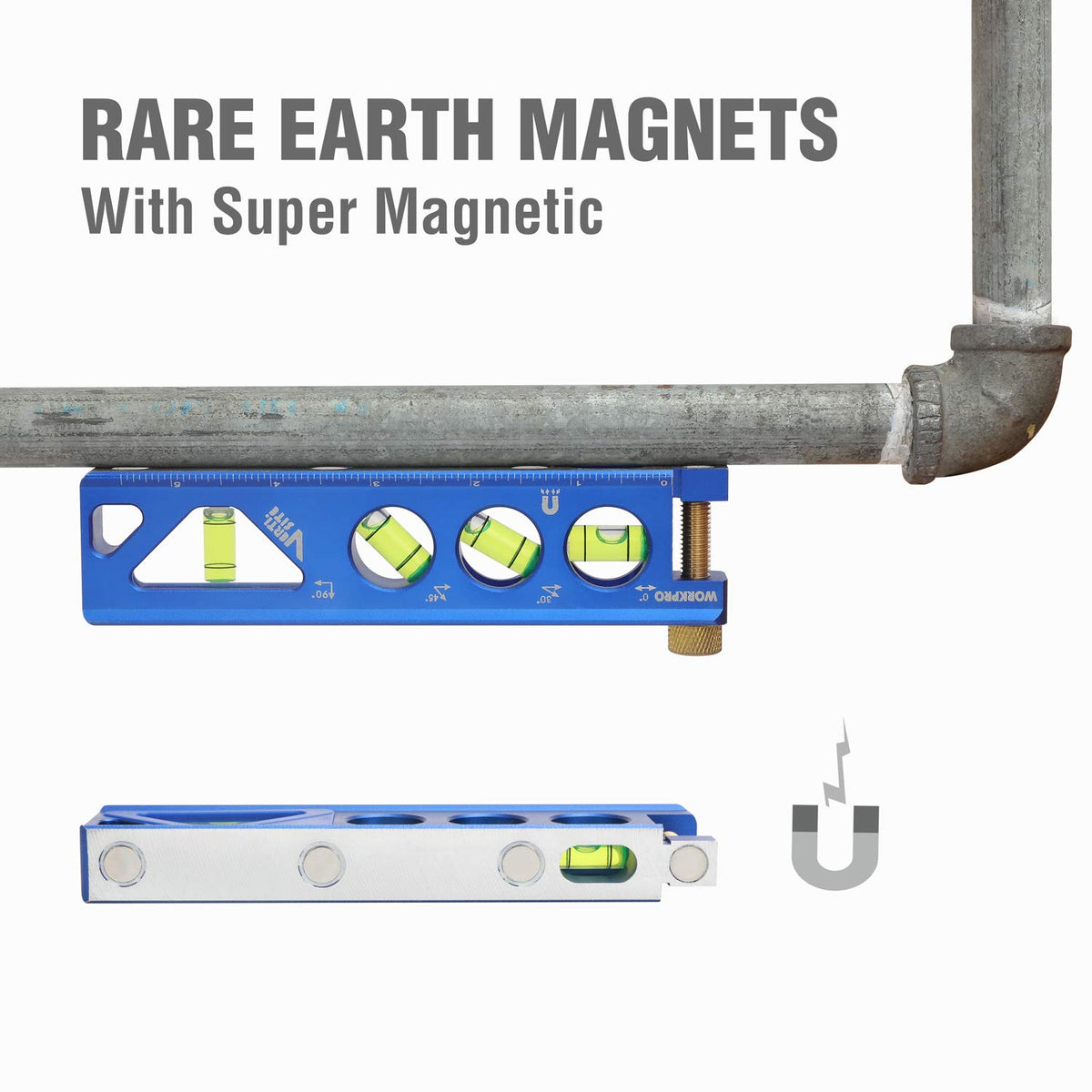 WORKPRO 6-1/2 Inch Magnetic Torpedo Level