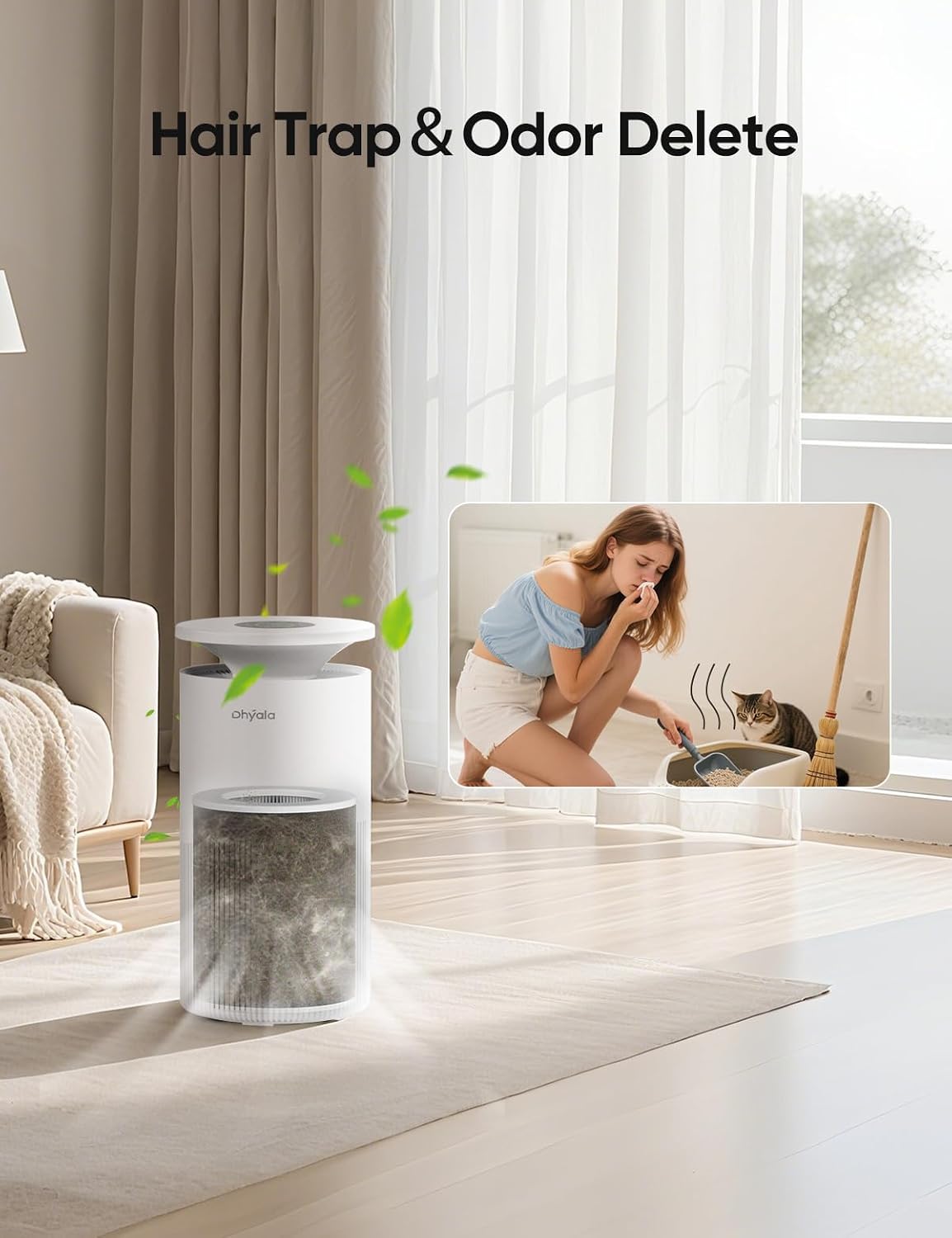 Air Purifier for Home Large Room up to 3620Ft², H13 True HEPA Air Purifiers for Home Pet Hair Dander Odor Pollen, Air
