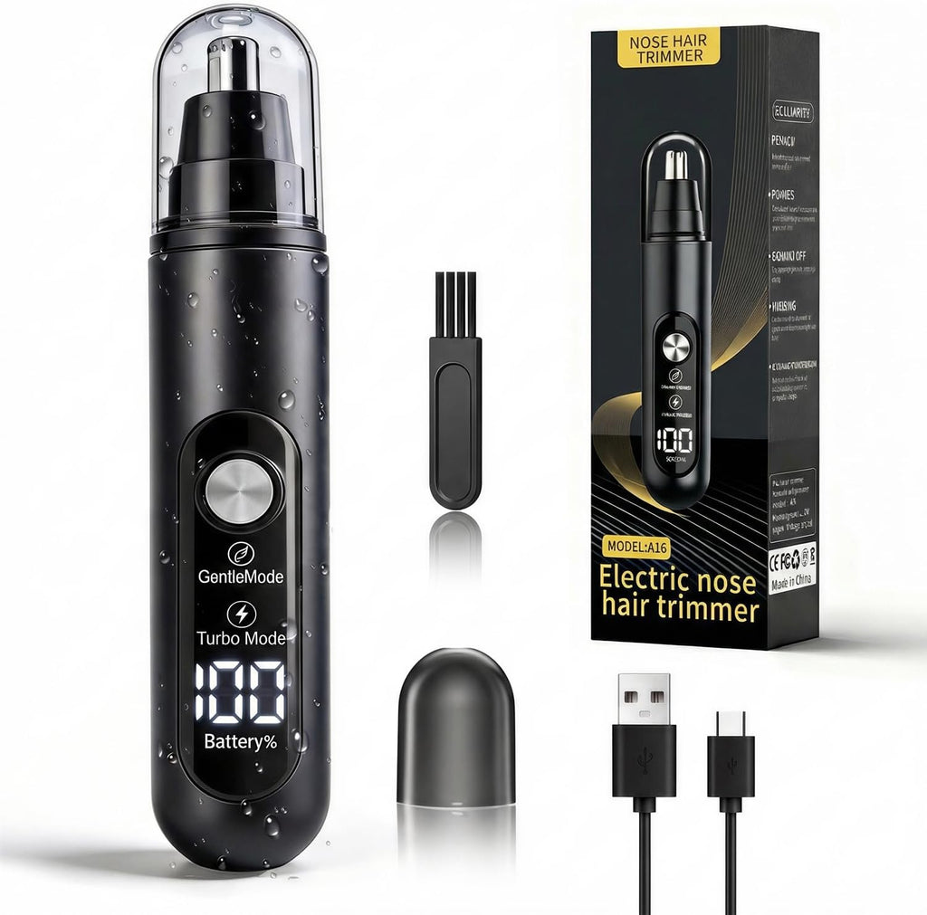 Ear & Nose Hair Trimmer, Professional Painless Eyebrow and Facial Hair Trimmer for Men and Women, C-Type