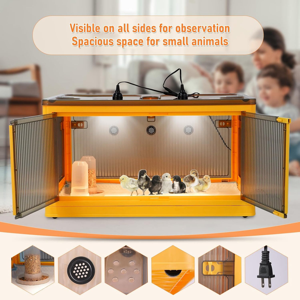 Chicken Brooder Box for Chicks Starter Kit, Larger Chicken Brooder Heater Warms up to 30 Chicks, Poultry Breeding Box